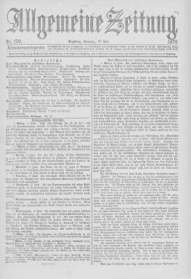 Allgemeine Zeitung Sonntag 18. Juni 1876