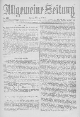 Allgemeine Zeitung Dienstag 27. Juni 1876
