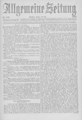 Allgemeine Zeitung Freitag 30. Juni 1876