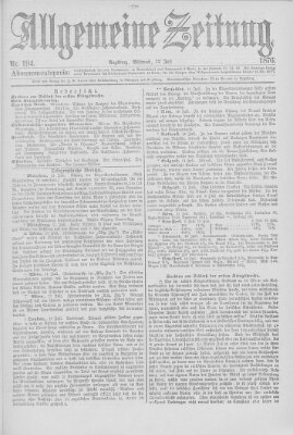 Allgemeine Zeitung Mittwoch 12. Juli 1876