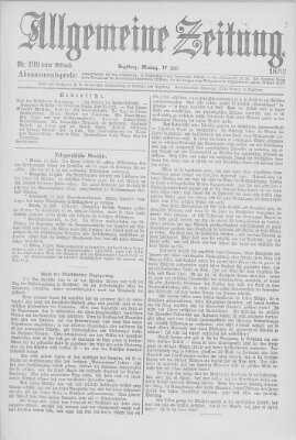 Allgemeine Zeitung Montag 17. Juli 1876