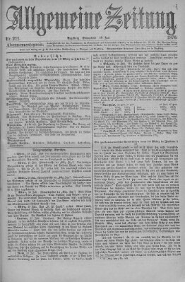 Allgemeine Zeitung Samstag 29. Juli 1876