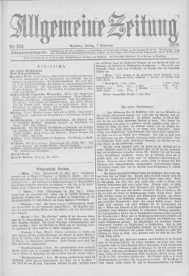 Allgemeine Zeitung Freitag 8. September 1876