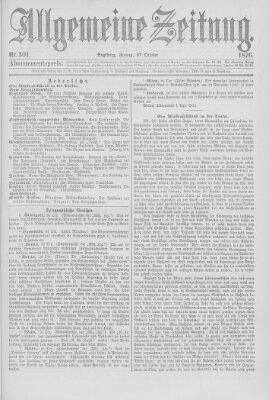 Allgemeine Zeitung Freitag 27. Oktober 1876