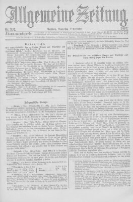 Allgemeine Zeitung Donnerstag 2. November 1876