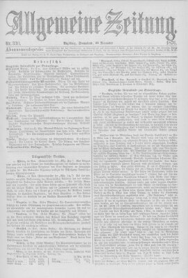 Allgemeine Zeitung Samstag 25. November 1876