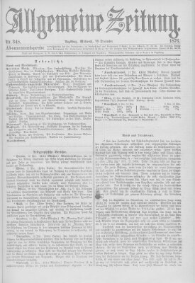 Allgemeine Zeitung Mittwoch 13. Dezember 1876