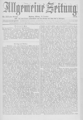 Allgemeine Zeitung Montag 18. Dezember 1876