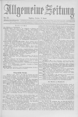 Allgemeine Zeitung Dienstag 23. Januar 1877