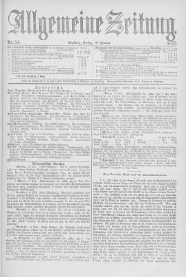 Allgemeine Zeitung Freitag 23. Februar 1877