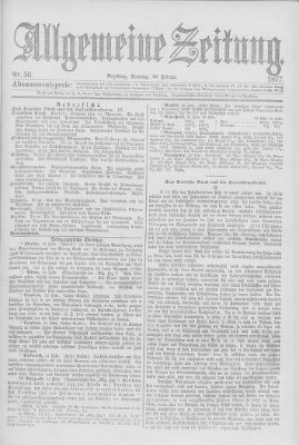 Allgemeine Zeitung Sonntag 25. Februar 1877