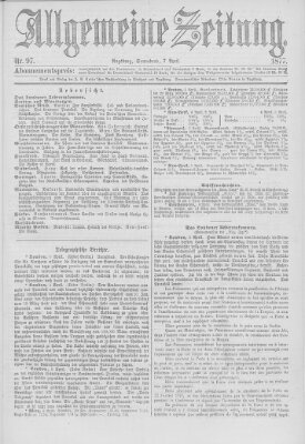 Allgemeine Zeitung Samstag 7. April 1877