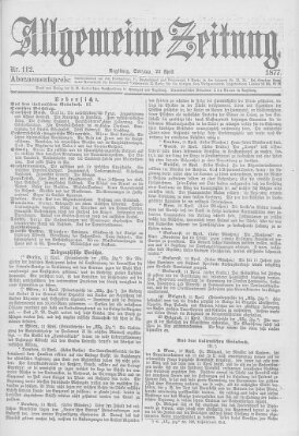 Allgemeine Zeitung Sonntag 22. April 1877
