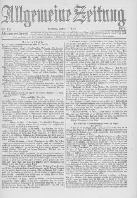 Allgemeine Zeitung Freitag 27. April 1877