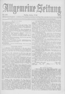 Allgemeine Zeitung Sonntag 20. Mai 1877
