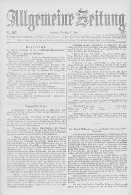Allgemeine Zeitung Dienstag 12. Juni 1877