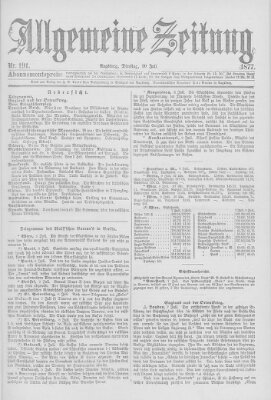 Allgemeine Zeitung Dienstag 10. Juli 1877