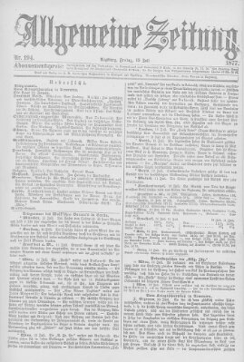 Allgemeine Zeitung Freitag 13. Juli 1877