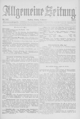 Allgemeine Zeitung Dienstag 4. September 1877