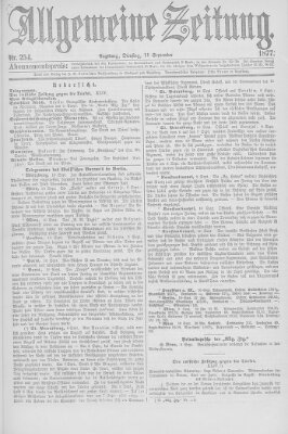 Allgemeine Zeitung Dienstag 11. September 1877