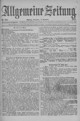 Allgemeine Zeitung Donnerstag 13. September 1877