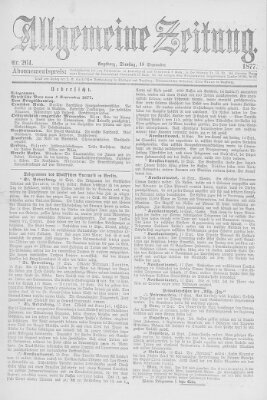 Allgemeine Zeitung Dienstag 18. September 1877