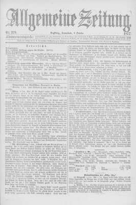 Allgemeine Zeitung Samstag 6. Oktober 1877