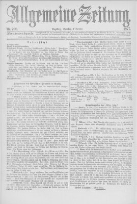 Allgemeine Zeitung Sonntag 7. Oktober 1877