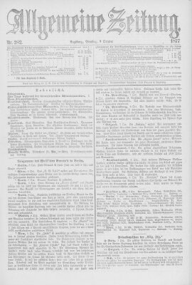 Allgemeine Zeitung Dienstag 9. Oktober 1877