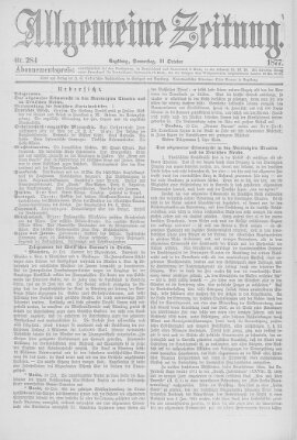 Allgemeine Zeitung Donnerstag 11. Oktober 1877