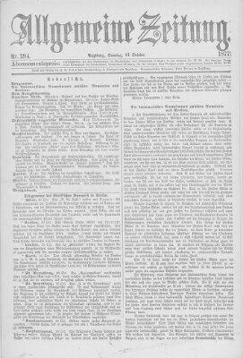 Allgemeine Zeitung Sonntag 21. Oktober 1877