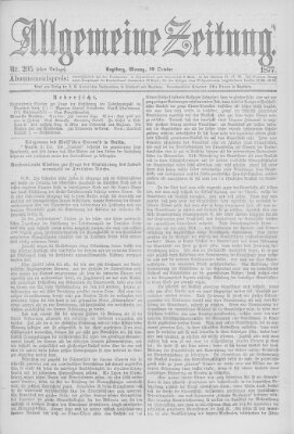 Allgemeine Zeitung Montag 22. Oktober 1877