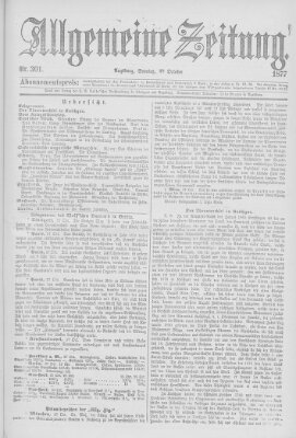 Allgemeine Zeitung Sonntag 28. Oktober 1877