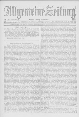 Allgemeine Zeitung Montag 12. November 1877