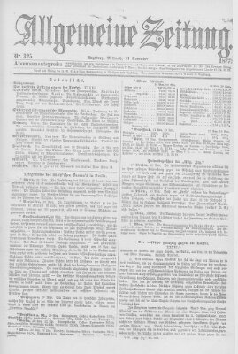 Allgemeine Zeitung Mittwoch 21. November 1877