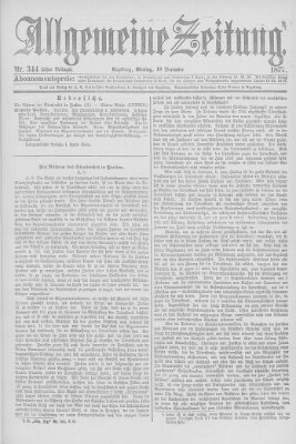 Allgemeine Zeitung Montag 10. Dezember 1877
