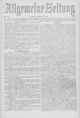 Allgemeine Zeitung Samstag 3. April 1875