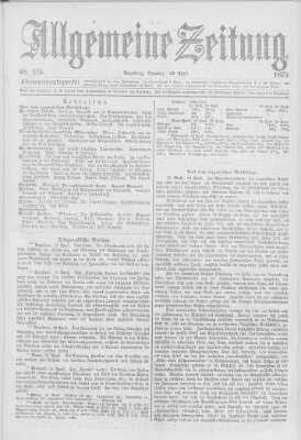 Allgemeine Zeitung Sonntag 25. April 1875