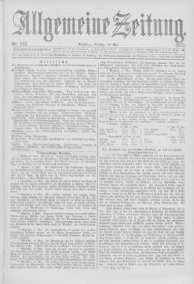 Allgemeine Zeitung Dienstag 25. Mai 1875