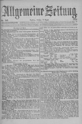 Allgemeine Zeitung Dienstag 31. August 1875