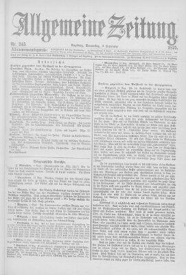 Allgemeine Zeitung Donnerstag 2. September 1875