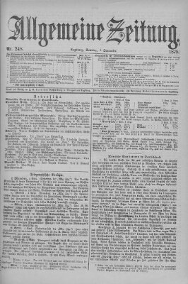 Allgemeine Zeitung Sonntag 5. September 1875