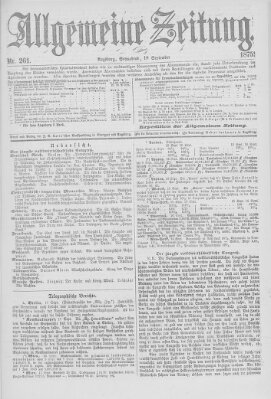 Allgemeine Zeitung Samstag 18. September 1875