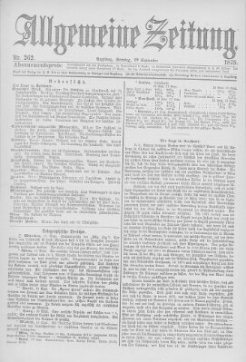 Allgemeine Zeitung Sonntag 19. September 1875