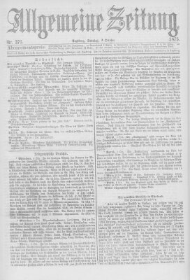Allgemeine Zeitung Sonntag 3. Oktober 1875