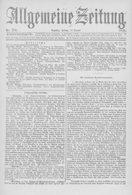 Allgemeine Zeitung Freitag 15. Oktober 1875