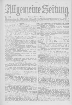 Allgemeine Zeitung Mittwoch 27. Oktober 1875