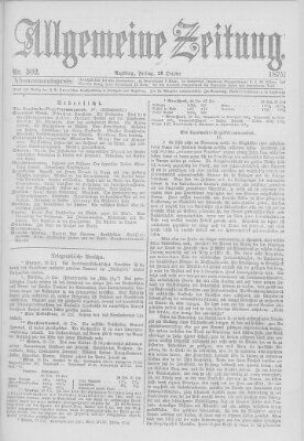 Allgemeine Zeitung Freitag 29. Oktober 1875