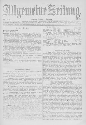 Allgemeine Zeitung Dienstag 9. November 1875