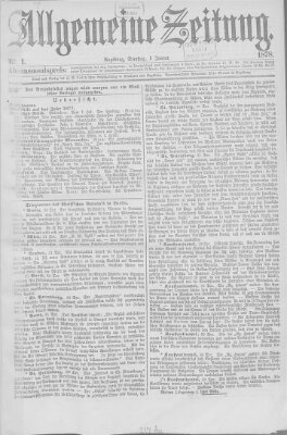 Allgemeine Zeitung Dienstag 1. Januar 1878